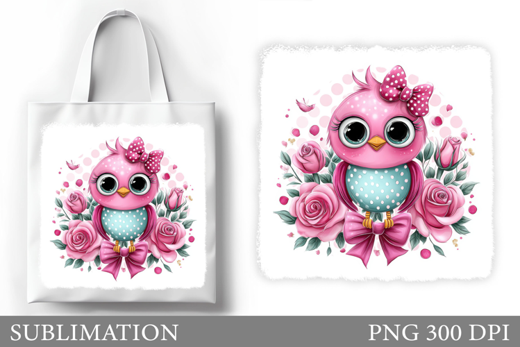 Cute Bird Tote Bag Design. Cute Bird Sublimation
