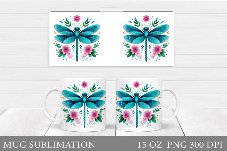 Dragonfly Mug Design. Dragonfly Sublimation