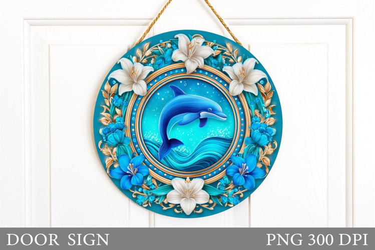 Dolphin Door Sign Sublimation. Sea Door Sign Design