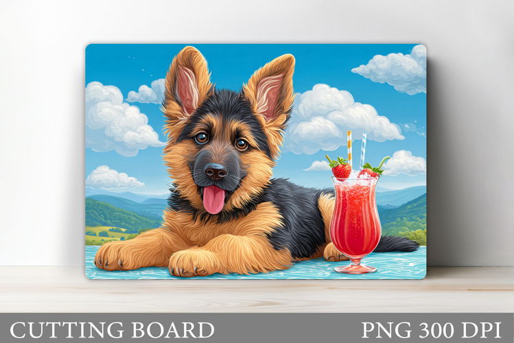 Dog Cutting Board Design. Cute Dog Sublimation