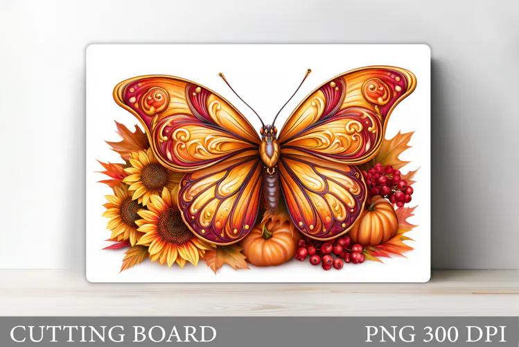 Fall Butterfly Cutting Board. Fall Sublimation