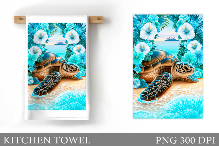Sea Turtle Kitchen Towel Design. Sea Turtle Sublimation