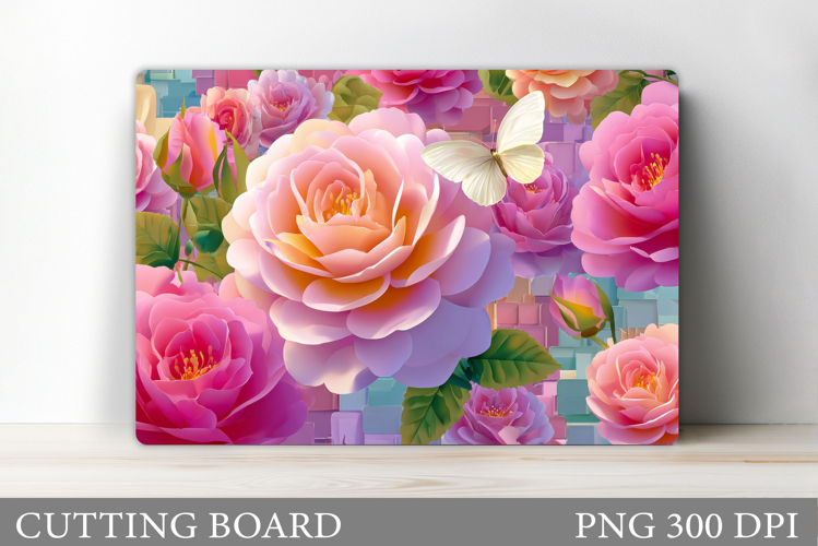 Roses Cutting Board Design. Butterfly Cutting Board