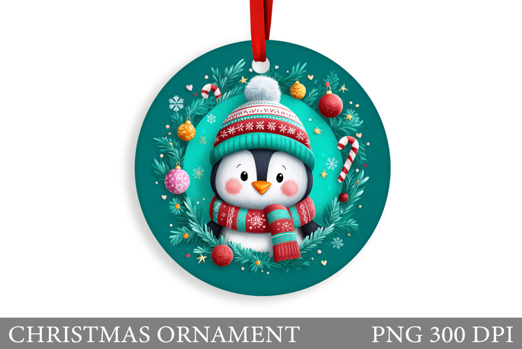 Cute Penguin Christmas Ornament. Christmas Ornament Design