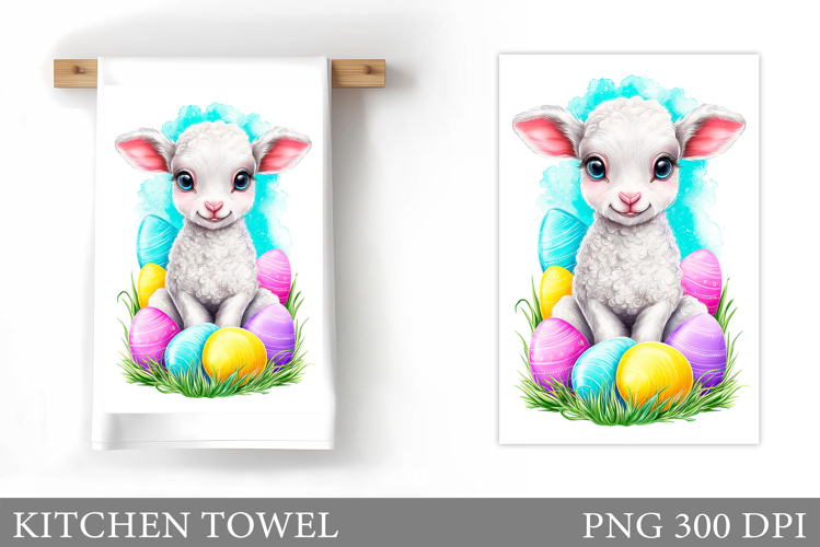 Easter Lamb Kitchen Towel. Easter Kitchen Towel Design
