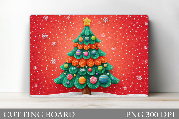 Christmas Tree Cutting Board. Christmas Tree Sublimation example image 1
