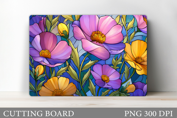 Flowers Cutting Board Sublimation. Wildflowers Cutting Board