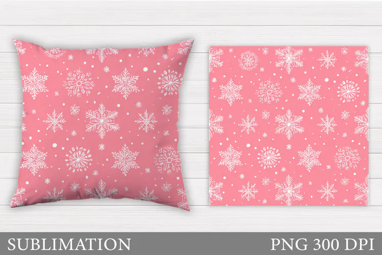 Snowflakes Pillow Design. Christmas Pillow Sublimation