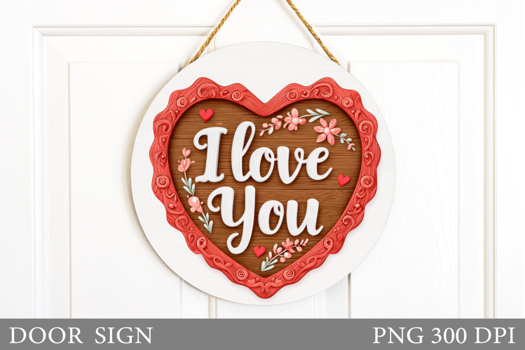 Valentines Day Door Sign. Hearts Door Sign Sublimation