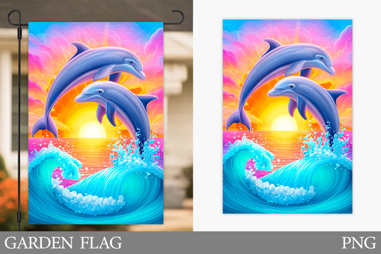 Dolphin Garden Flag Design. Dolphin Sublimation
