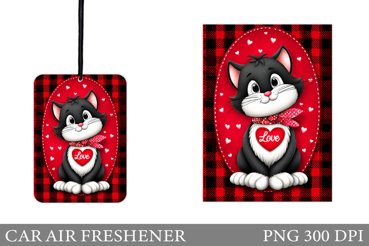 Cute Cat Car Air Freshener. Valentines Car Air Freshener