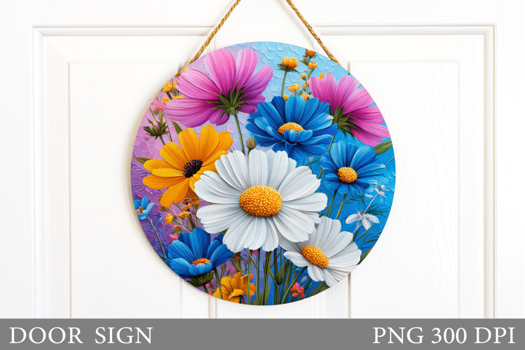 Wildflowers Door Sign. Flowers Door Sign Design