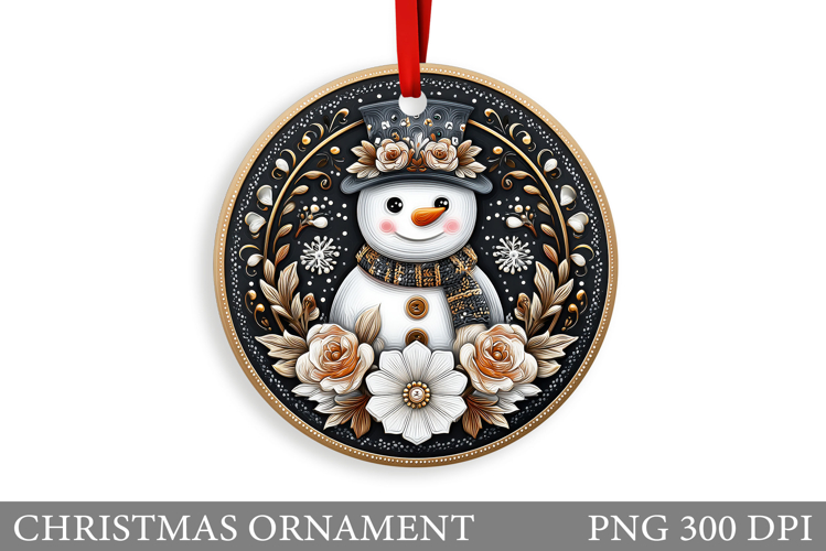 Snowman Christmas Ornament. Winter Christmas Ornament Design