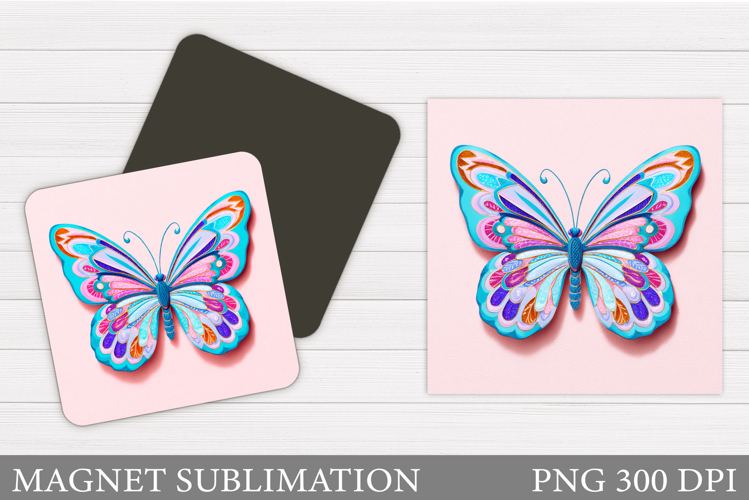 Butterfly Flowers Sublimation. Butterfly Magnet Sublimation