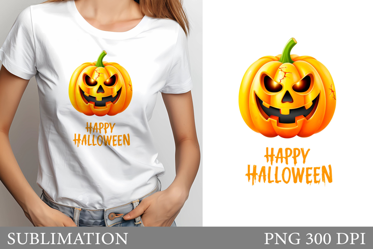 Halloween Pumpkin T-Shirt Design. Pumpkin Sublimation