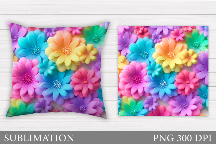 Flowers Pillow Design. Floral Pillow Sublimation