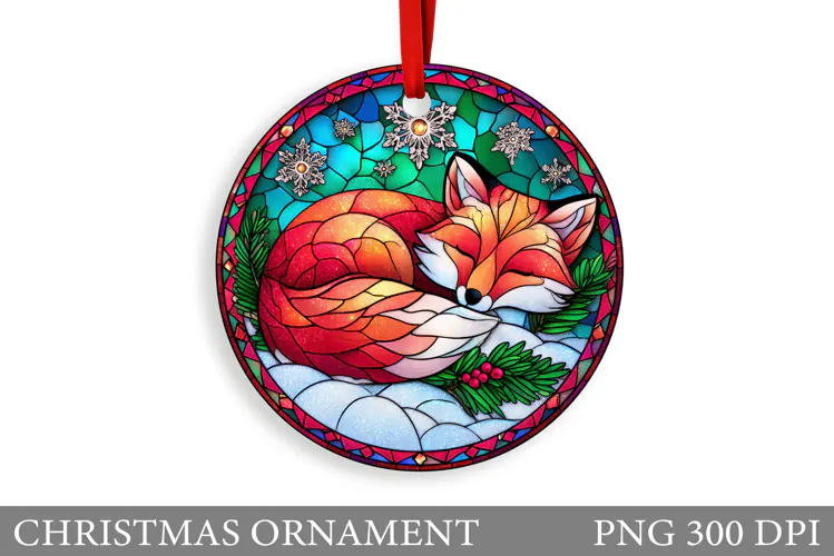 Fox Christmas Ornament. Christmas Ornament Sublimation
