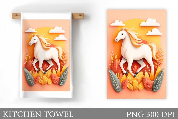 Cute Horse Kitchen Towel Design. Cute Horse Sublimation