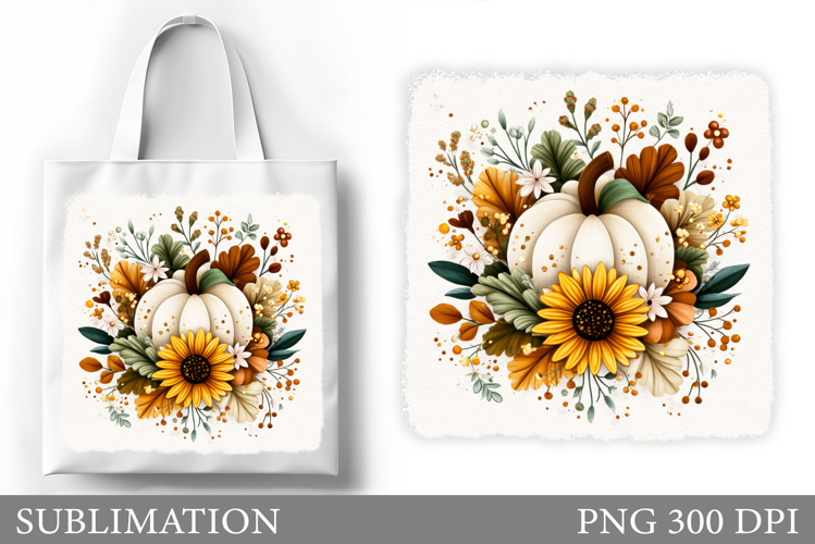 Fall Pumpkin Sublimation. Fall Pumpkin Tote Bag Sublimation