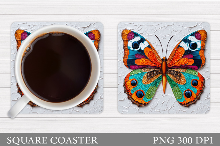 Butterfly Coaster Design. Butterfly Sublimation