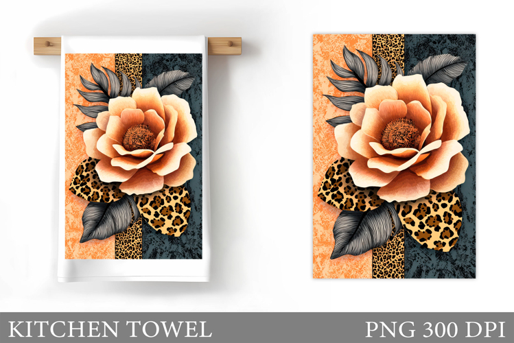 Flower Kitchen Towel. Floral Kitchen Towel Sublimation