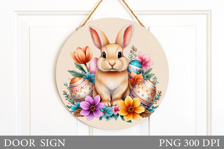 Easter Bunny Door Sign Design. Easter Door Sign Sublimation