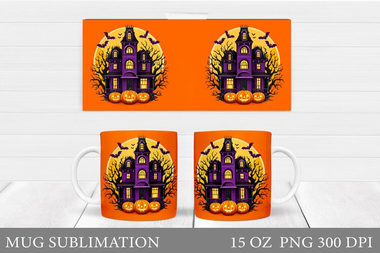 Halloween Mug Wrap Design. Halloween Sublimation example image 1