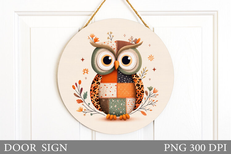 Owl Door Sign Design. Owl Sublimation example image 1