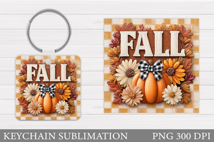 Autumn Keychain Sublimation. Fall Keychain Design