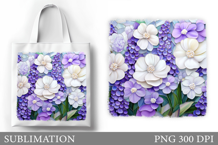 Flowers Tote Bag Sublimation. Flowers Sublimation