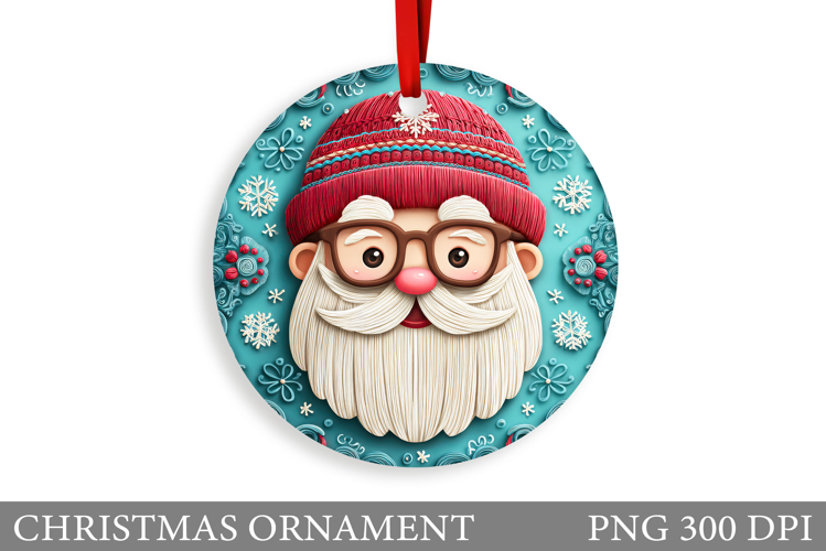 Cute Santa Claus Christmas Ornament. Santa Claus Sublimation