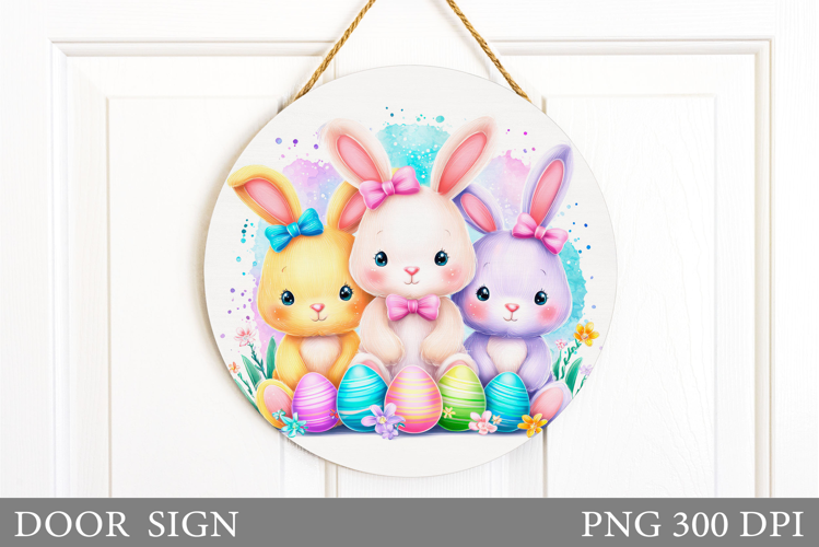 Easter Bunny Door Sign Sublimation. Easter Door Sign Design