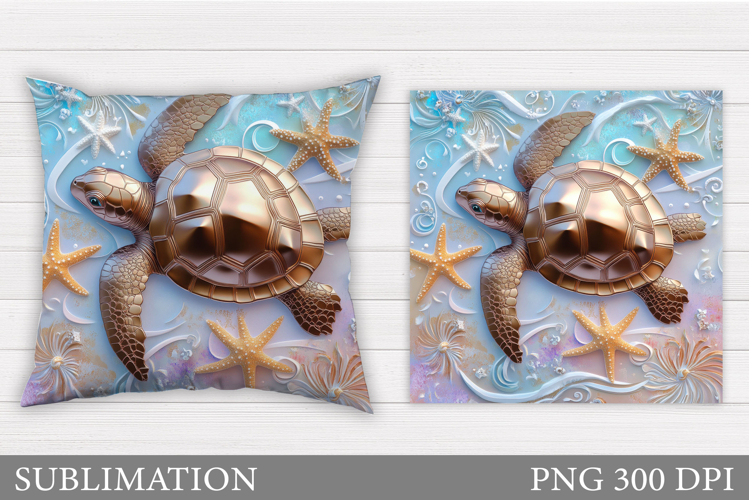 Turtle Pillow Sublimation. Turtle Sublimation