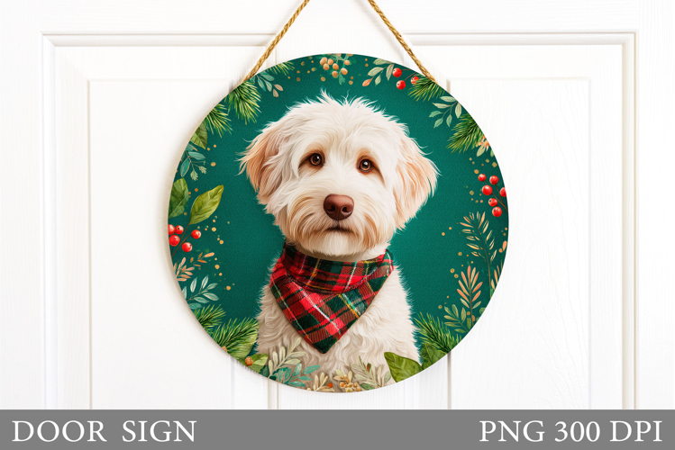 Christmas Dog Door Sign. Christmas Door Sign Design