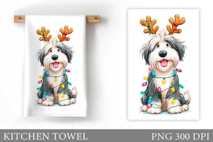 Christmas Dog Kitchen Towel. Christmas Kitchen Towel Design