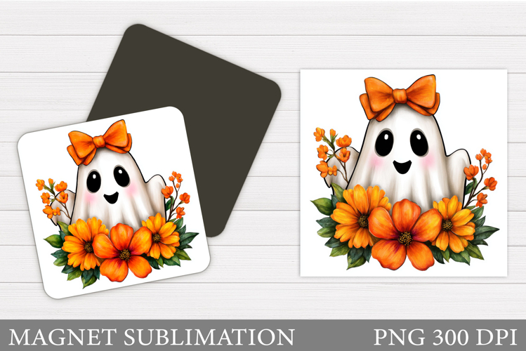 Cute Ghost Magnet Design. Cute Ghost Sublimation