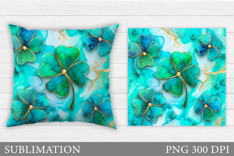 St Patrick Clover Pillow. St Patrick Pillow Sublimation
