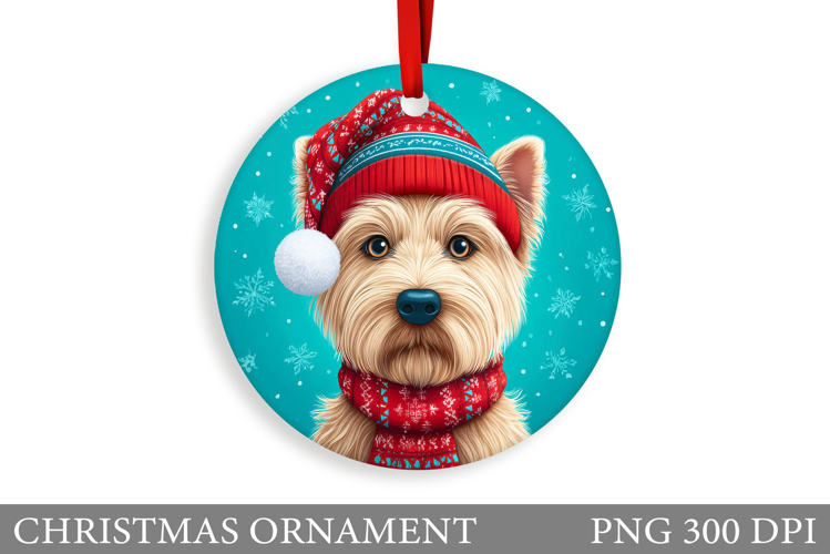 Cute Dog Christmas Ornament. Winter Dog Christmas Ornament