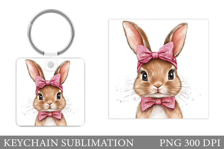 Cute Bunny Keychain Design. Cute Bunny Sublimation