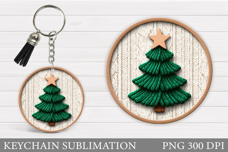 Christmas Tree Keychain. Christmas Keychain Sublimation example image 1