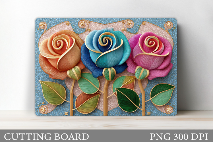 Roses Cutting Board. Flowers Cutting Board Sublimation