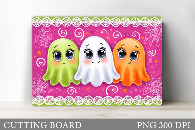 Ghost Cutting Board Sublimation. Halloween Cutting Board