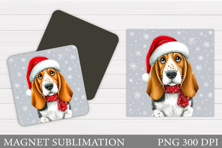 Christmas Dog Magnet Design. Christmas Magnet Sublimation