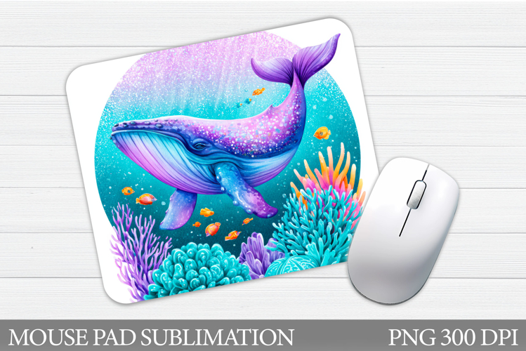 Whale Mouse Pad Design. Sea Mouse Pad Sublimation