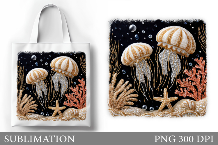 Jellyfish Sublimation. Jellyfish Tote Bag Sublimation