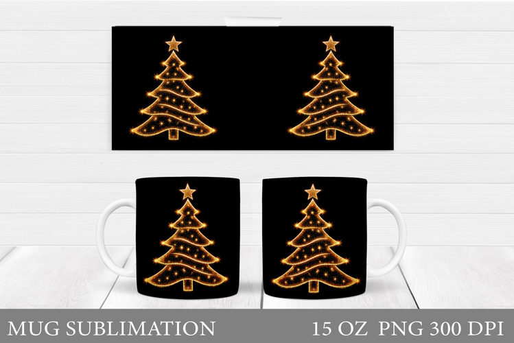 Christmas Tree Mug Design. Christmas Tree Mug Sublimation