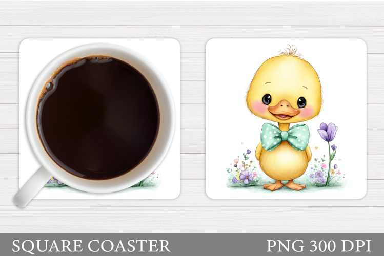Spring Duck Coaster Design. Spring Coaster Sublimation