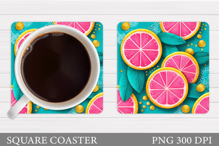 Grapefruit Coaster Design. Grapefruit Sublimation