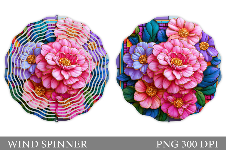 Flowers Wind Spinner Design. Floral Wind Spinner Sublimation