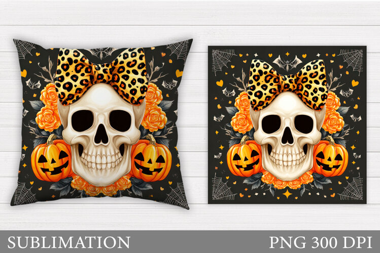 Skull Pillow Sublimation. Halloween Pillow Sublimation example image 1